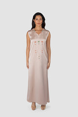 عباءة ستاري نايت مصنوعة من الكريب الحرير باللون الكحلي  RMDJK2401-PINK