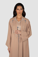 RMDJK2401-BROWN عباءة هيريتج بلوم المصنوعة يدويًا من الحرير