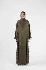 RMDJL2401  جلابية مارون ميستيك مصنوعة من الكريب الحرير 