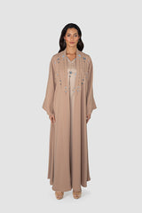 RMDJK2401-BROWN عباءة هيريتج بلوم المصنوعة يدويًا من الحرير