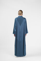 RMDJL2401  جلابية مارون ميستيك مصنوعة من الكريب الحرير 