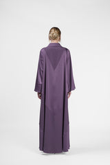 RMDJL2401  جلابية مارون ميستيك مصنوعة من الكريب الحرير 