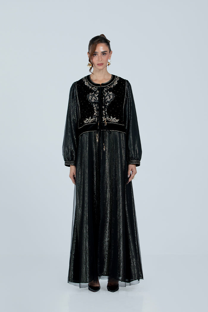 DCVHC2526 Celestial Noir Abaya