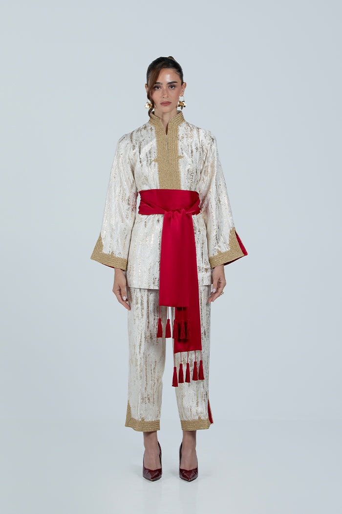 RMDTT2501-RED Crimson Glory Top & Trouser Set  – Limited Edition