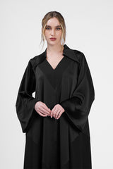 RMDJL2401  جلابية مارون ميستيك مصنوعة من الكريب الحرير 