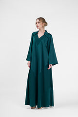 RMDJL2401  جلابية مارون ميستيك مصنوعة من الكريب الحرير 