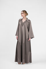 RMDJL2401  جلابية مارون ميستيك مصنوعة من الكريب الحرير 