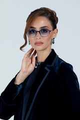 SUNGLASSES OCTAGONAL - DARK BLUE