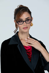 SUNGLASSES RECTANGULAR II - SHINY BLACK