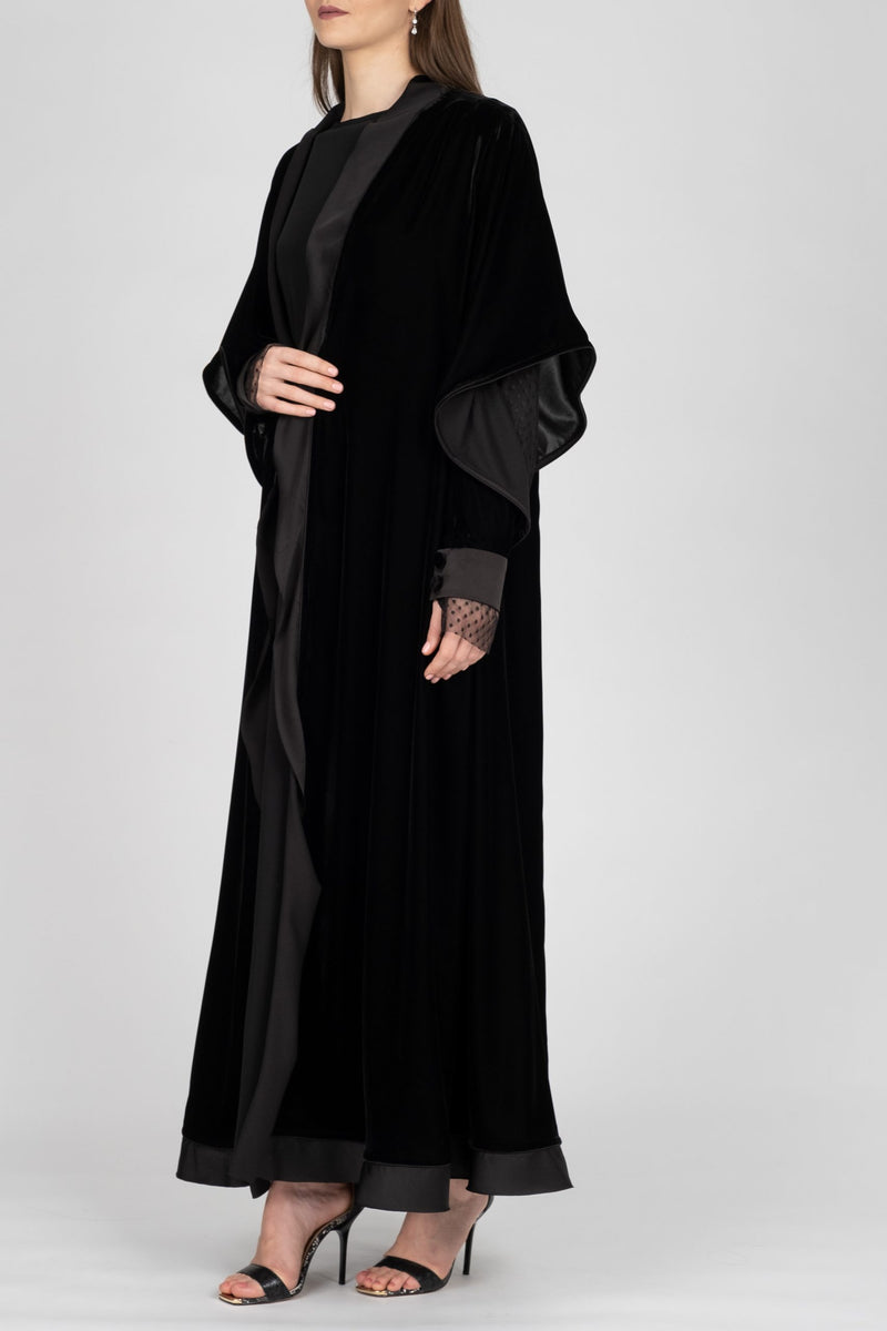 Winter Abaya Flare Cut DC2003