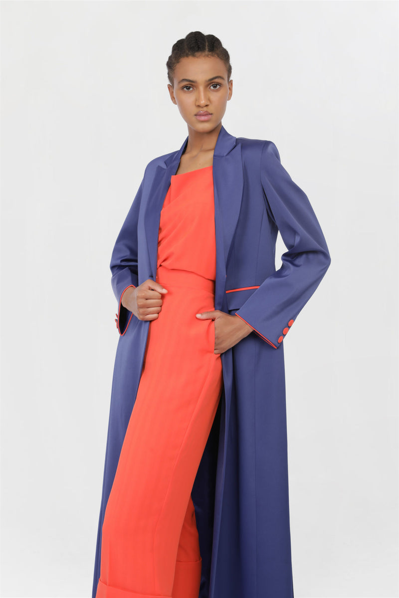 Chic Blue and Orange Suit ED22S02