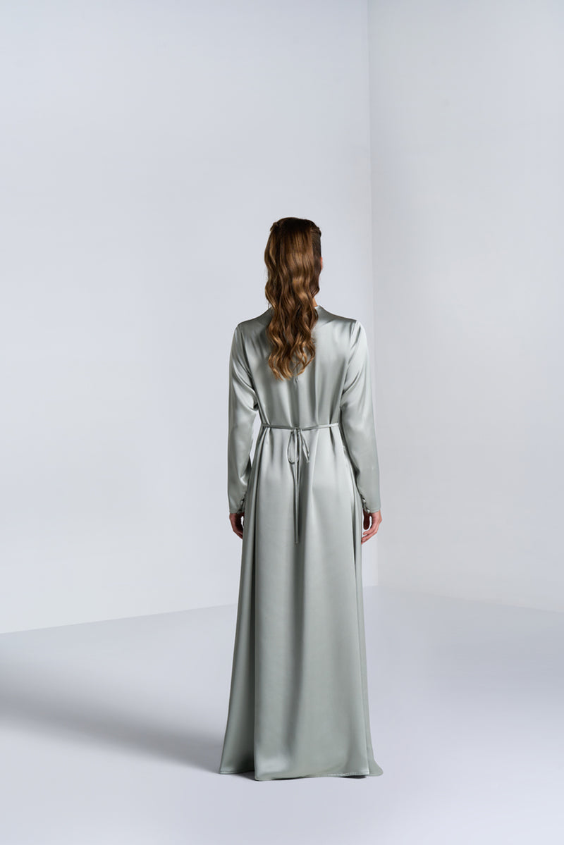 DC2406BRN Haute Couture- Golden Hour Velvet Brown Abaya