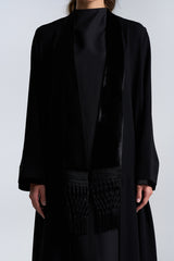 DC2402CR The Modern Monarch Moonlight Concept Crepe Black Abaya