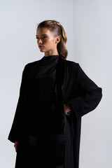 DC2402CR The Modern Monarch Moonlight Concept Crepe Black Abaya