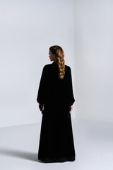 DC2404BLKV Sophistication Harmony Velvet Black Abaya