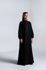 DC2404BLKCR Elegant Essence Crepe Black Abaya