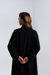 DC2404BLKCR Elegant Essence Crepe Black Abaya