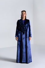 DC2401NBV Elegance Gravity Navy Blue Velvet Suit Jacket Cut Abaya