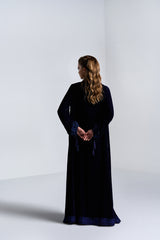 DC2404NBV Mystic Radiance Velvet  Navy Blue Abaya