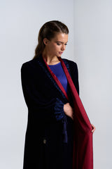 DC2404NBV Mystic Radiance Velvet  Navy Blue Abaya