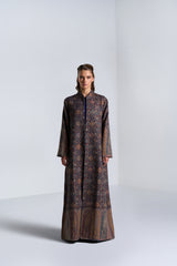 DC2412 Kashmiri Serenade Abaya, Woven Kashmir Wool In Colorful Floral And Paisley Patterns Ready to Wear