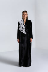 DC2401BLKV Midnight Grace Velvet Suit Jacket Cut Abaya