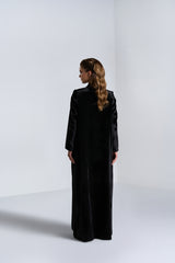 DC2401BLKV Midnight Grace Velvet Suit Jacket Cut Abaya