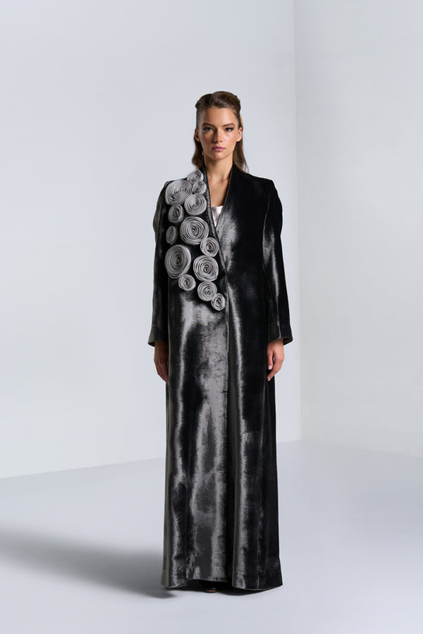 DC2401GRV Whispers of Serenity Gary Velvet Suit Jacket Cut Abaya