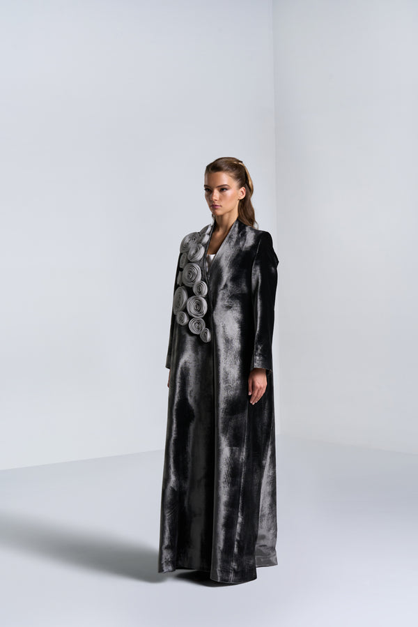 DC2401GRV Whispers of Serenity Gary Velvet Suit Jacket Cut Abaya