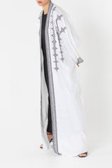 Bright Colour With Geometric Embroidery Abaya RMDL22002