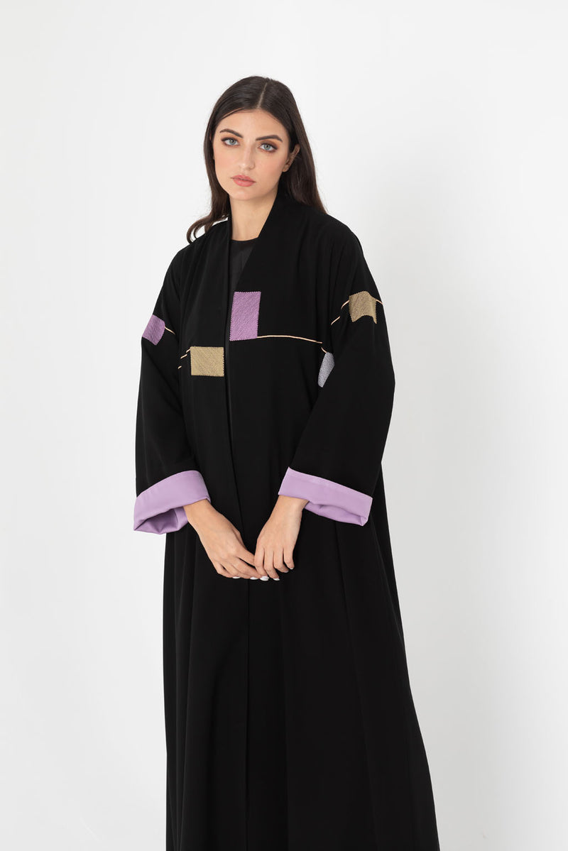 Geometric Multicolor Embroidery Abaya RMD2209