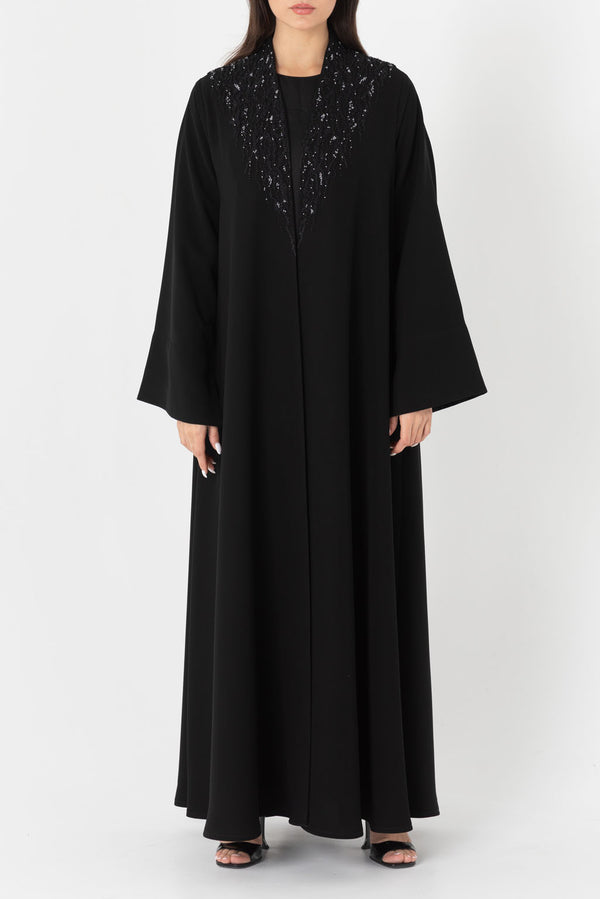 Abstract Hand Embroidery Abaya RMD2210