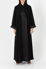 Shawl Collar Black Abaya RMD2211