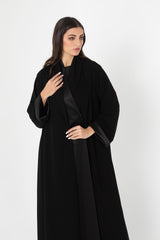 Shawl Collar Black Abaya RMD2211