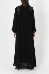 Blue Turn Up Cuffs Abaya RMD2206