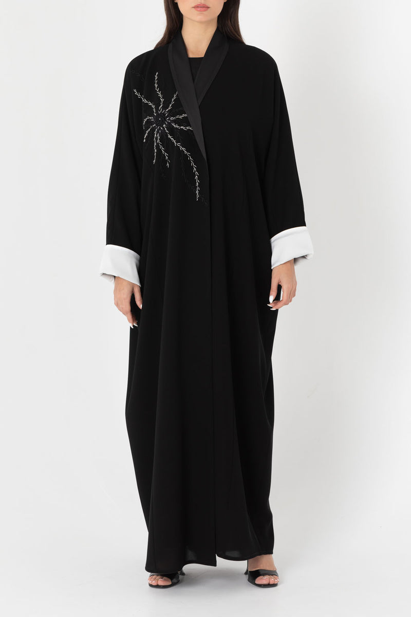 Morning Star White Cuffs Abaya RMD2202