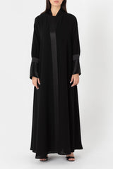 Bishop Sleeve With Purple Tie Cuffs Abaya RMD2204