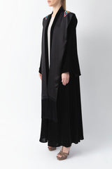 Sadu Art Inspired Embroidery Black Velvet Abaya WV2209