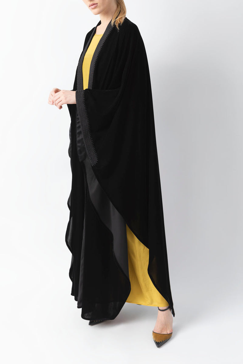 Moroccan Handwork Black Velvet Abaya WV2213