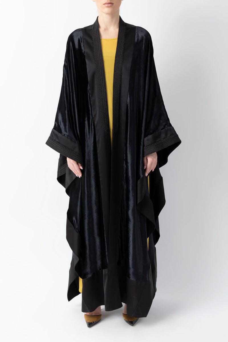 Moroccan Handwork Black Velvet Abaya WV2210