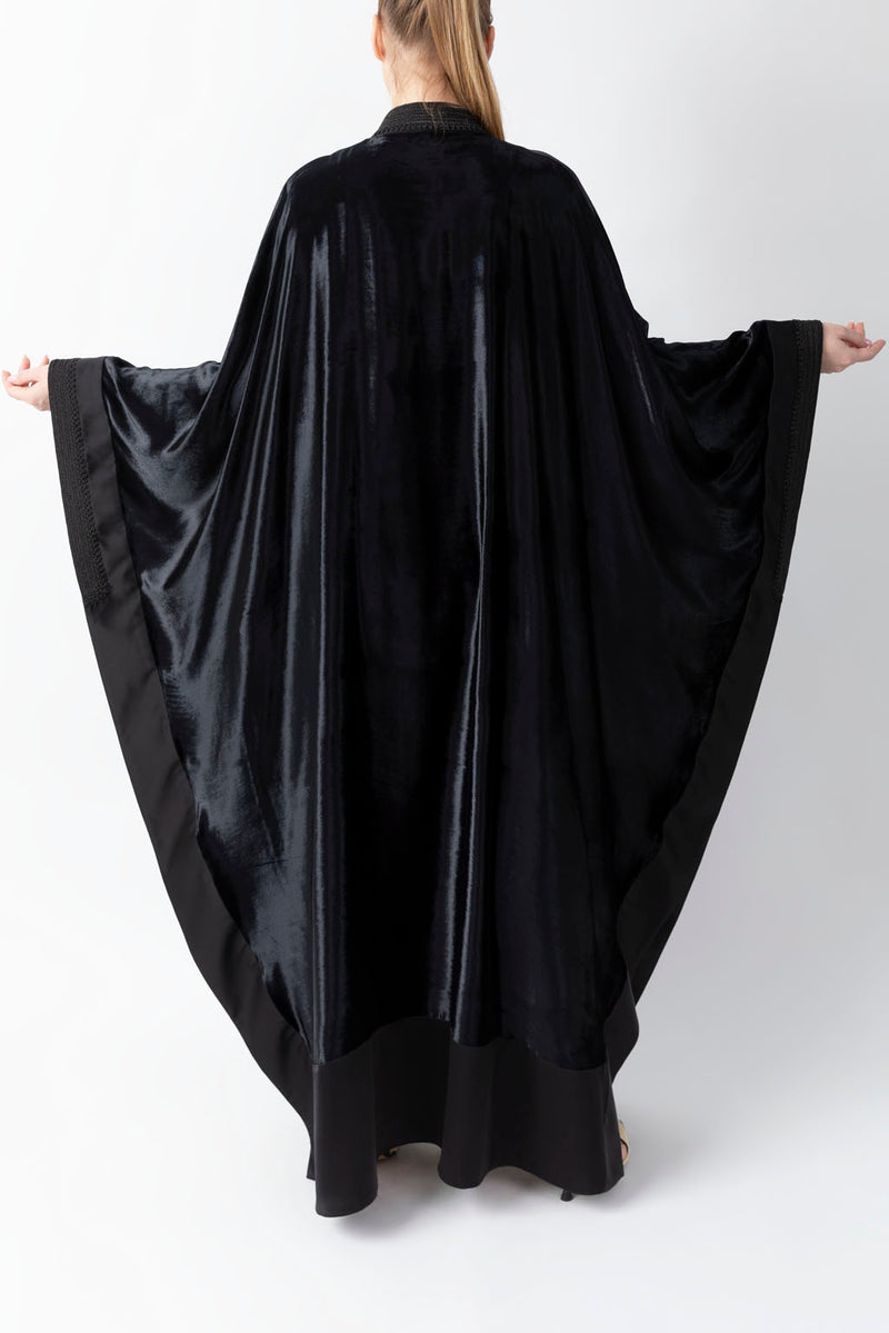 Moroccan Handwork Black Velvet Abaya WV2210