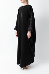 Sadu Art Inspired Embroidery Black Abaya WV2207