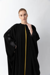 Sadu Art Inspired Embroidery Black Abaya WV2207