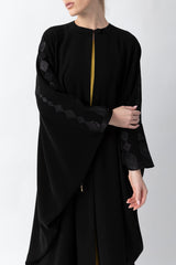 Sadu Art Inspired Embroidery Black Abaya WV2207