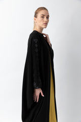 Sadu Art Inspired Embroidery Black Abaya WV2207