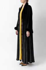 Classy Black Velvet Abaya WV2224