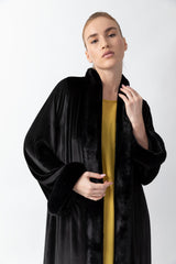 Classy Black Velvet Abaya WV2224