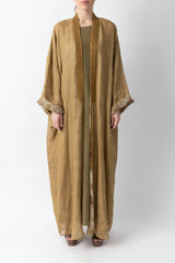 Double Layered Mustard Abaya RMDM2286