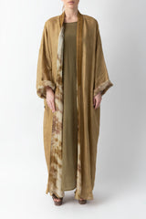 Double Layered Mustard Abaya RMDM2286