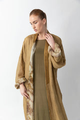 Double Layered Mustard Abaya RMDM2286